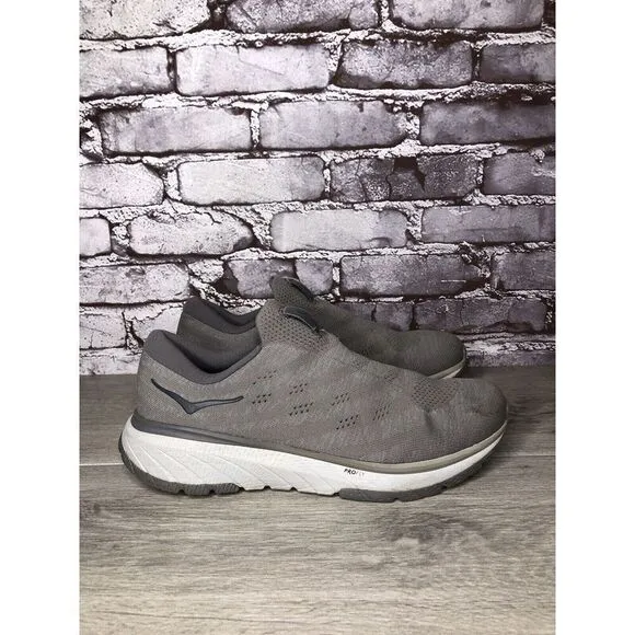 Hoka Cavu 3 Slip Lunar Rock Charcoal Grey Fabric Slip On Running Shoes Men Sz 10