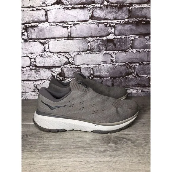 Hoka Cavu 3 Slip Lunar Rock Charcoal Grey Fabric Slip On Running Shoes Men Sz 10