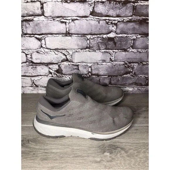 Hoka Cavu 3 Slip Lunar Rock Charcoal Grey Fabric Slip On Running Shoes Men Sz 10