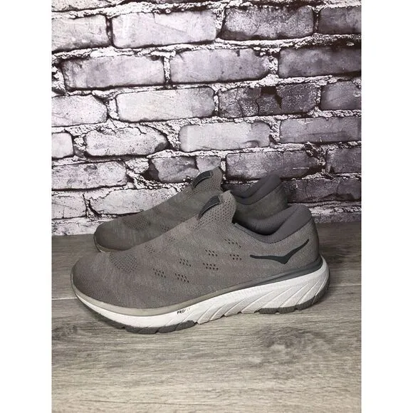 Hoka Cavu 3 Slip Lunar Rock Charcoal Grey Fabric Slip On Running Shoes Men Sz 10