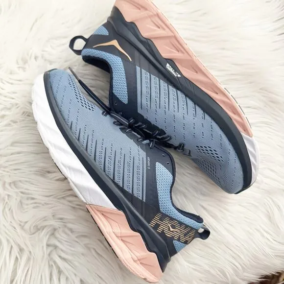 HOKA ONE | Arahi 3 Women's Wide Allure Mood Indigo Blue Coral Pink | Size 8