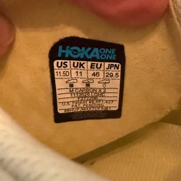 Hoka One carbon X Vibrant Yellow and Blue Running Shoes with Breathable Mesh EUC