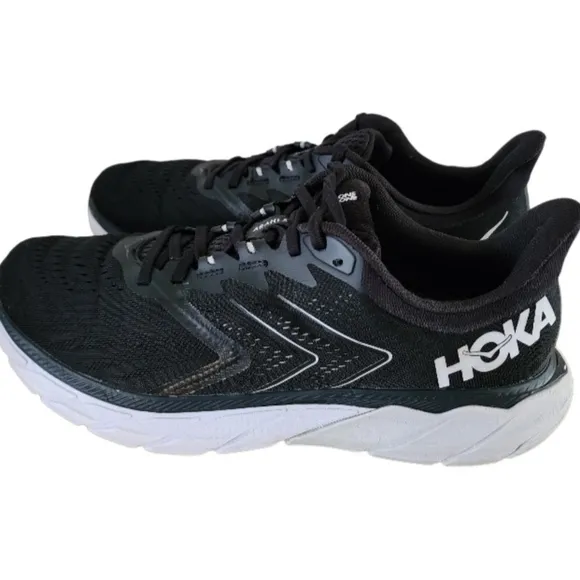 Hoka One One Arahi 5 Running Shoes Black/White Men's 10.5D Sneakers
