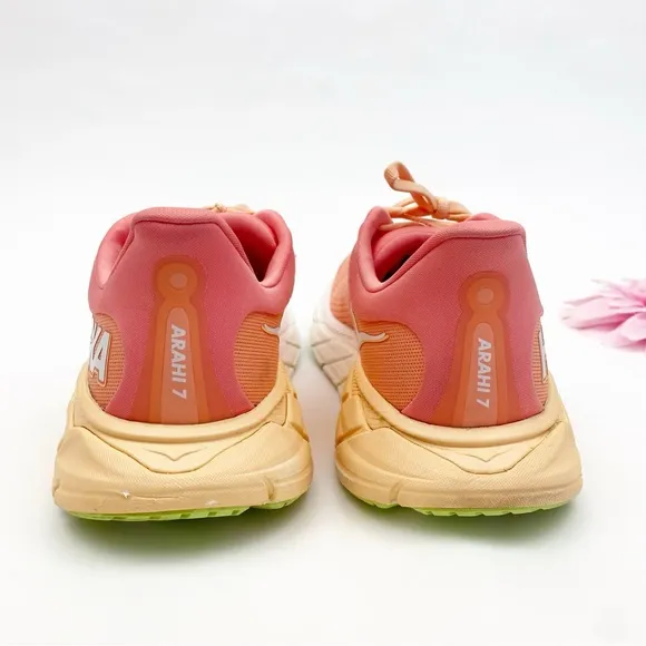 Hoka One One Arahi 7 Sneakers Running Shoes Athletic Papaya Coral Pink Orange