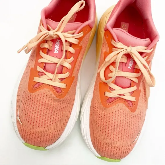 Hoka One One Arahi 7 Sneakers Running Shoes Athletic Papaya Coral Pink Orange
