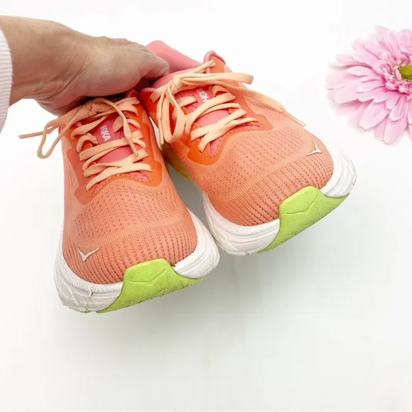 Hoka One One Arahi 7 Sneakers Running Shoes Athletic Papaya Coral Pink Orange