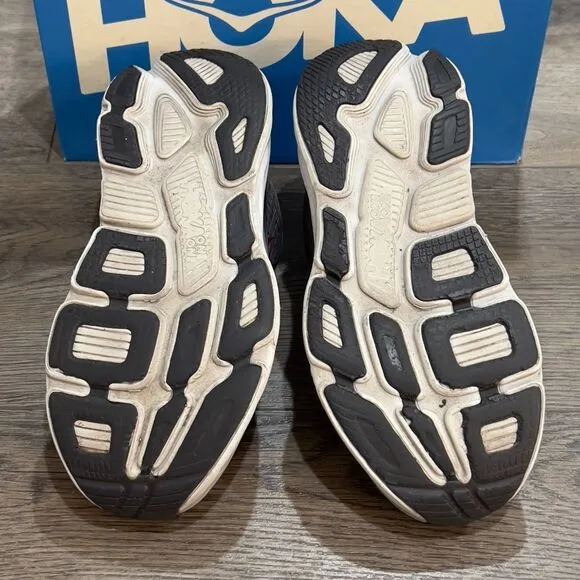Hoka One One Bondi 6 Shoes Alloy Gray Red Running Sneaker - Men's Size 10