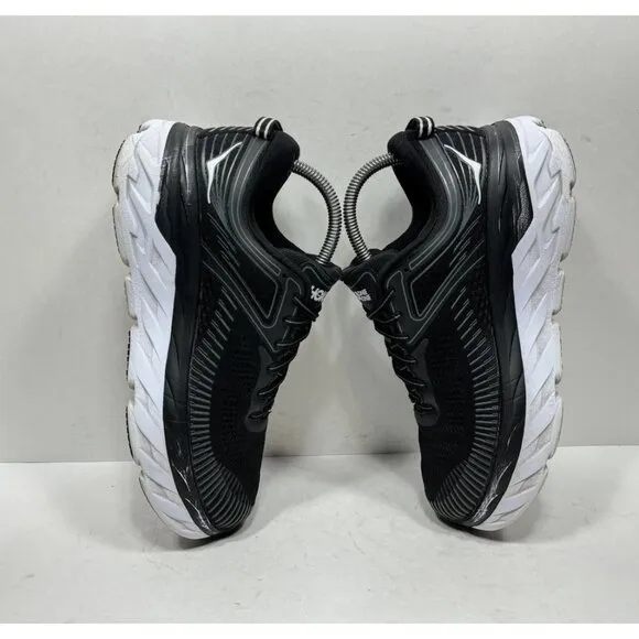 Hoka One One Bondi 7 1110531 BWHT Black Sneaker Womens Shoes Size 7.5 D Wide