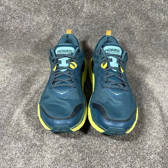Hoka One One Challenger ATR 6 Blue Teal Yellow Running Shoes Sneaker Mens Sz 13