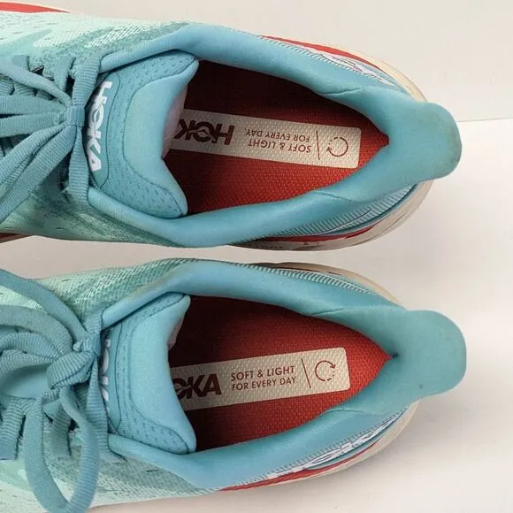 Hoka One One Clifton 8 Running Shoes, Aqua, Women's 9.5 M