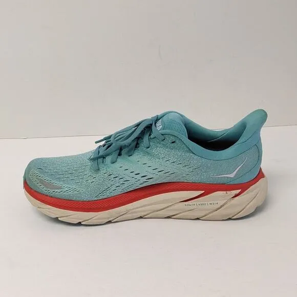 Hoka One One Clifton 8 Running Shoes, Aqua, Women's 9.5 M