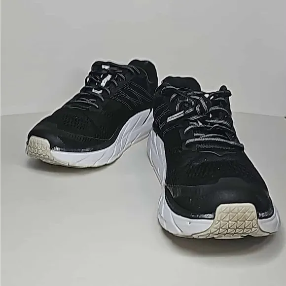 Hoka  One One Clifton Men's Black and White Running Shoes 9.5