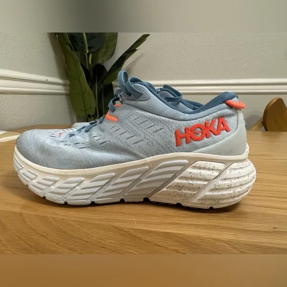 HOKA One One Gaviota 4 Women’s Running Shoes | Size 8.5 | Blue Fog Coral