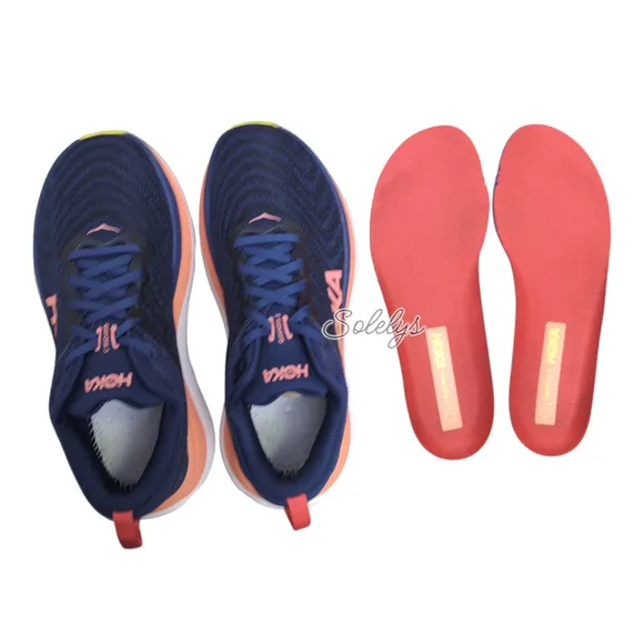 HOKA ONE ONE Gaviota 5 Womens 8B Evening Sky Coral Run Comfort Stability Sneaker