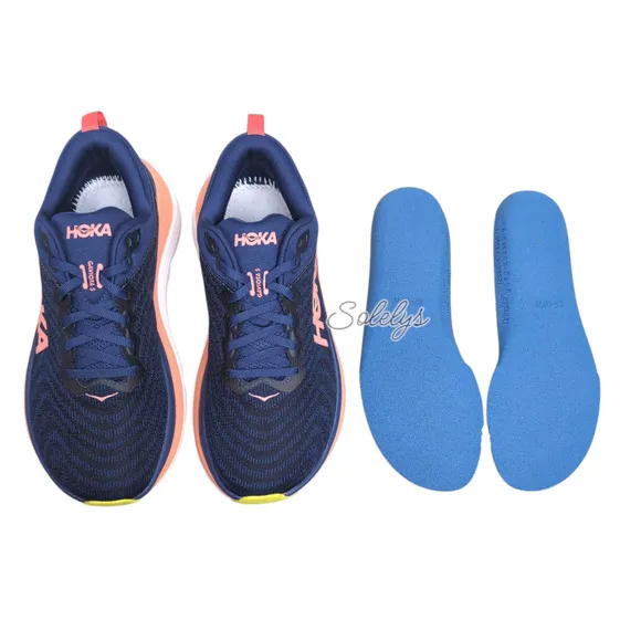 HOKA ONE ONE Gaviota 5 Womens 8B Evening Sky Coral Run Comfort Stability Sneaker