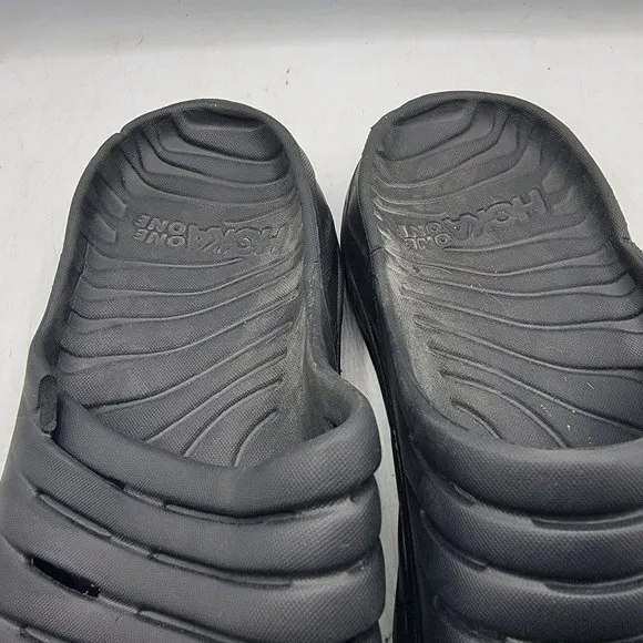 Hoka One One Ora Recovery Slides Mens Size 12 Black Slip On Comfort Sandals