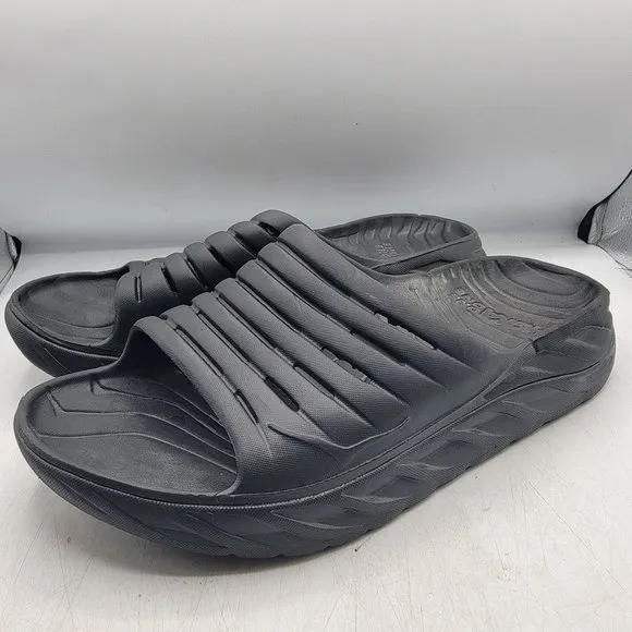 Hoka One One Ora Recovery Slides Mens Size 12 Black Slip On Comfort Sandals