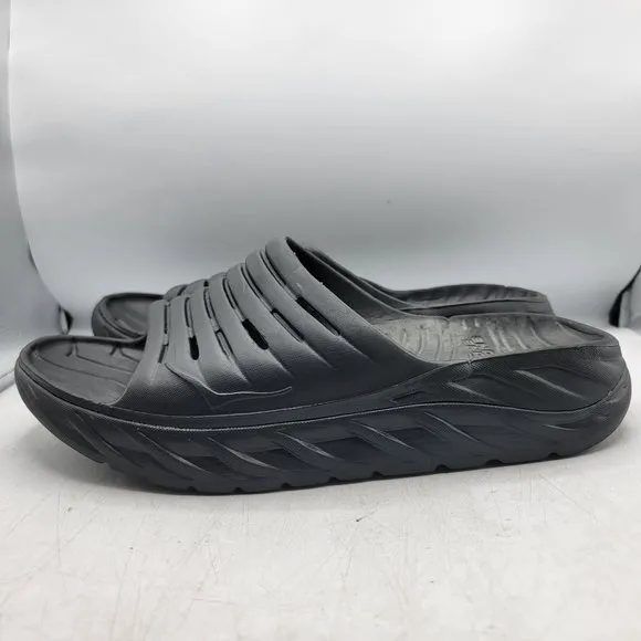 Hoka One One Ora Recovery Slides Mens Size 12 Black Slip On Comfort Sandals