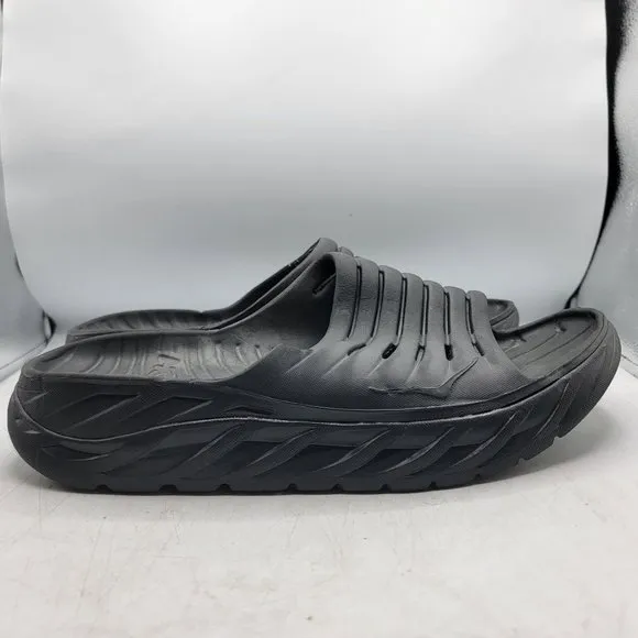 Hoka One One Ora Recovery Slides Mens Size 12 Black Slip On Comfort Sandals
