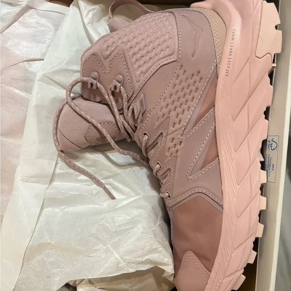 Hoka One One Pink Athletic Shoes with High Ankle Support