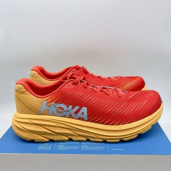 Hoka One One Rincon 3 Running Shoes Fiesta Amber Yellow Mens US 11.5 EE Wide