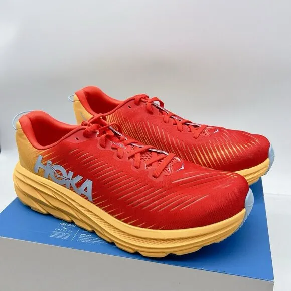 Hoka One One Rincon 3 Running Shoes Fiesta Amber Yellow Mens US 11.5 EE Wide
