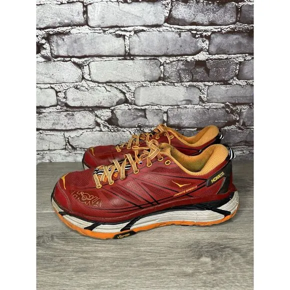 Hoka One Vibram Mafate Speed 2 Red Synthetic Running Shoes Men 9.5M US/43 1/3EU