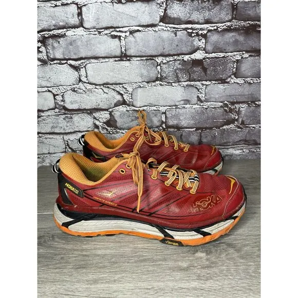 Hoka One Vibram Mafate Speed 2 Red Synthetic Running Shoes Men 9.5M US/43 1/3EU