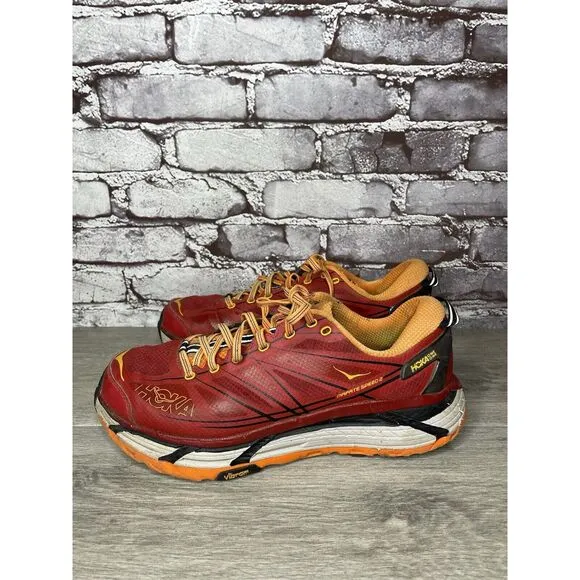 Hoka One Vibram Mafate Speed 2 Red Synthetic Running Shoes Men 9.5M US/43 1/3EU
