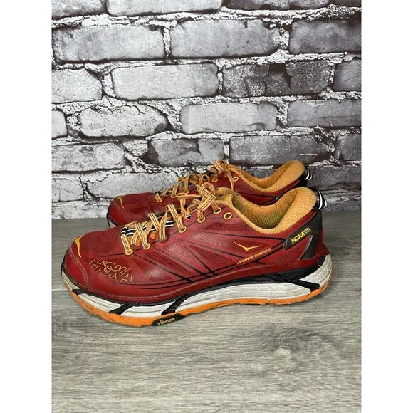Hoka One Vibram Mafate Speed 2 Red Synthetic Running Shoes Men 9.5M US/43 1/3EU