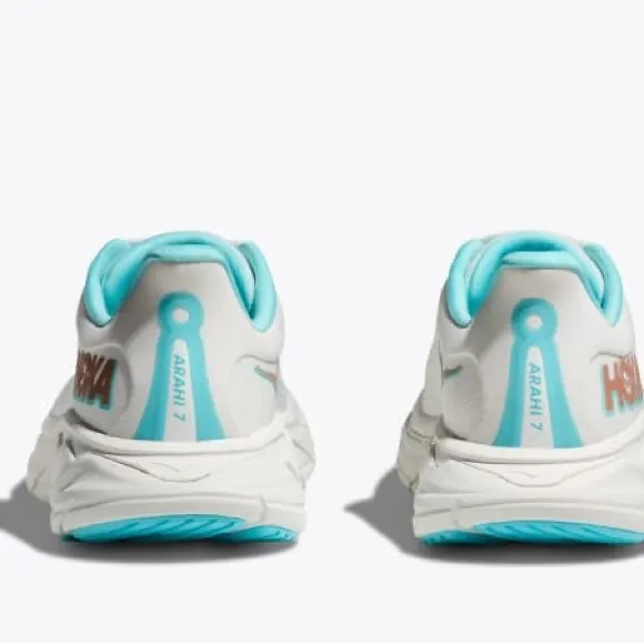 Hoka Women's Arahi 7 White and Blue Running Shoes Size 10B Brand New