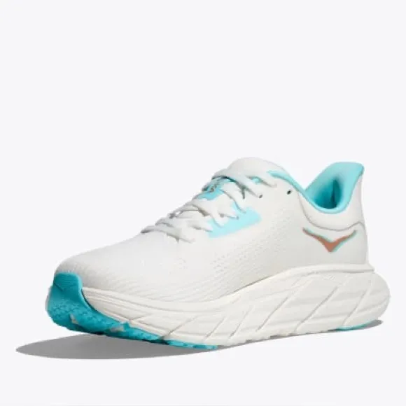 Hoka Women's Arahi 7 White and Blue Running Shoes Size 9B