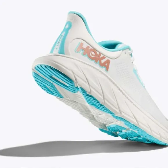 Hoka Women's Arahi 7 White and Blue Running Shoes Size 9B