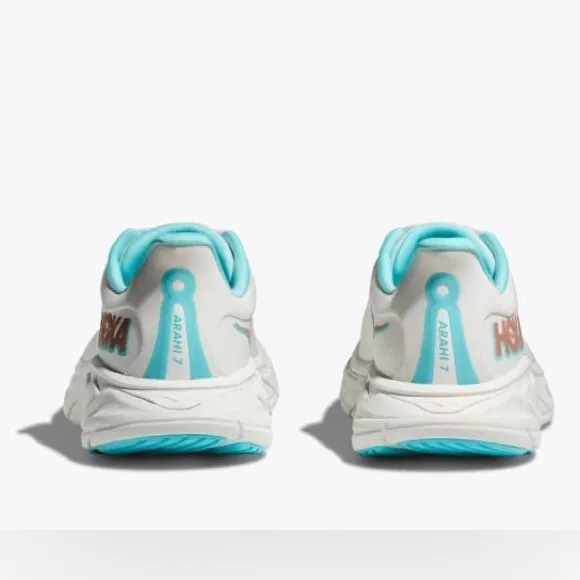 Hoka Women's Arahi 7 White and Blue Running Shoes Size 9B