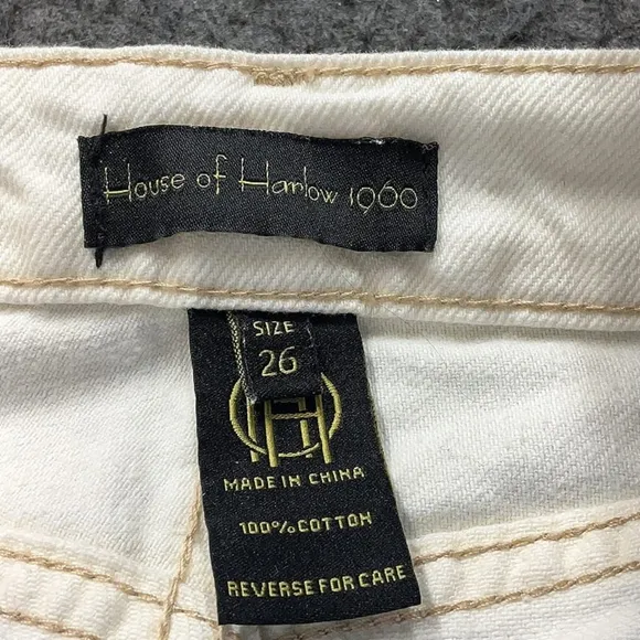 House of Harlow 1960 White Button Fly Jeans – Size 26 - EUC