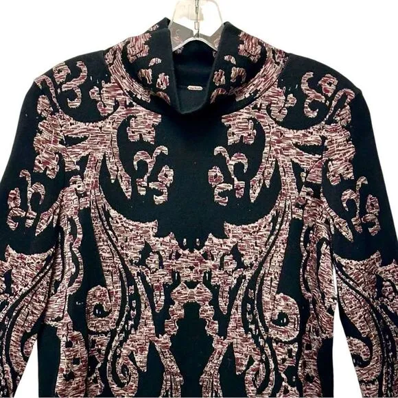 HP Free People Modern Love long sleeve mini dress black pink S.