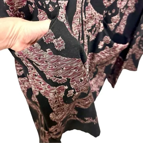 HP Free People Modern Love long sleeve mini dress black pink S.