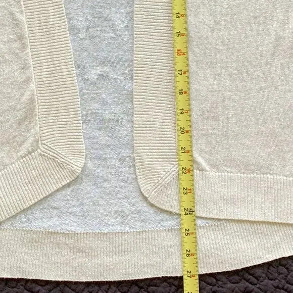 🎉HP🎉 TOMMY BAHAMA Lea Shimmer Cardigan Linen Sz L Gold Metallic 3/4 Sleeve NWT