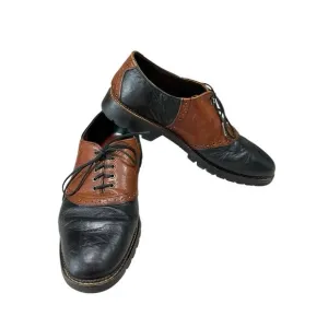 HS Trask Bison Leather Oxford Saddle Shoes Men’s 10M Dress Shoes Office Made-USA