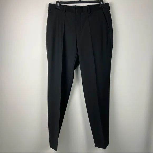 Hugo Boss Dress Pants Mens Modern fit 32Wx31L Black Solid E04426