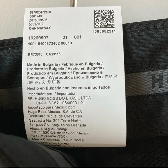 Hugo Boss Dress Pants Mens Modern fit 32Wx31L Black Solid E04426