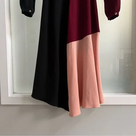 Hutch Anthropologie Rashida Colorblocked Midi Wrap Dress Size Small Valentine