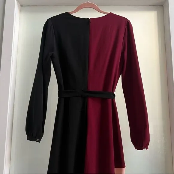 Hutch Anthropologie Rashida Colorblocked Midi Wrap Dress Size Small Valentine