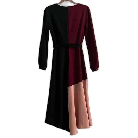 Hutch Anthropologie Rashida Colorblocked Midi Wrap Dress Size Small Valentine
