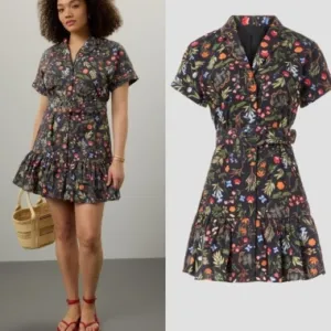 Hutch Peach Mini Dress in Black  Floral XS