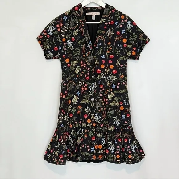 Hutch Peach Mini Dress in Black  Floral XS
