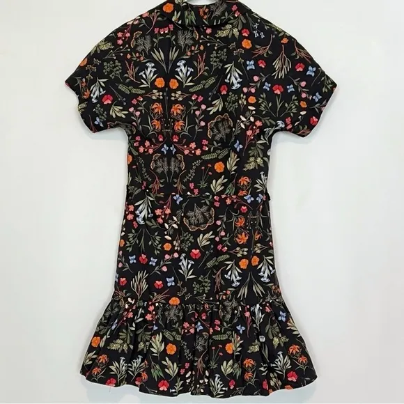Hutch Peach Mini Dress in Black  Floral XS
