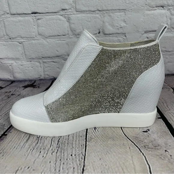INC International Concepts Wesla Hidden Wedge White Sparkle Women's 9.5 M