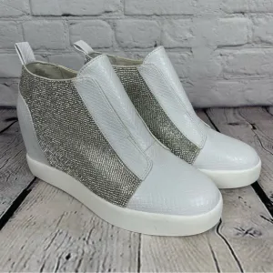 INC International Concepts Wesla Hidden Wedge White Sparkle Women's 9.5 M