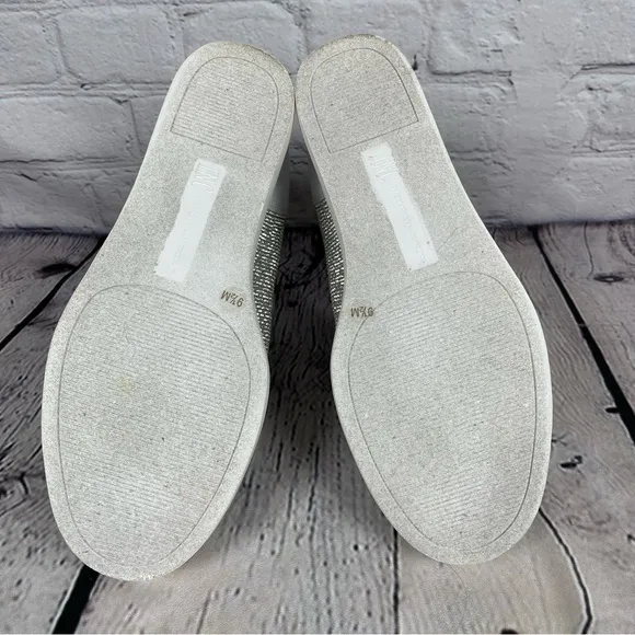 INC International Concepts Wesla Hidden Wedge White Sparkle Women's 9.5 M